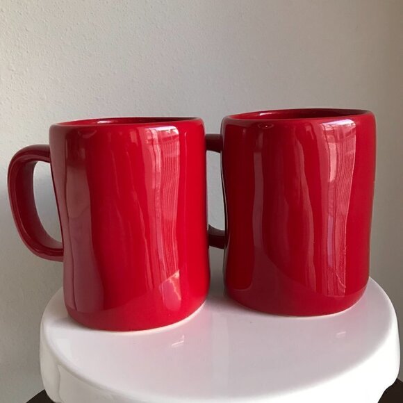 NWOT Rae Dunn Artisan Collection His & Hers Red Mug Set - Picture 2 of 5